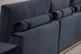 Atelier Del Sofa Sofá de 4 Plazas con Mesa Lateral - Negro y Dorado